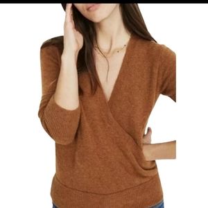 Madewell Wrap-Front Pullover Sweater in Coziest Yarn